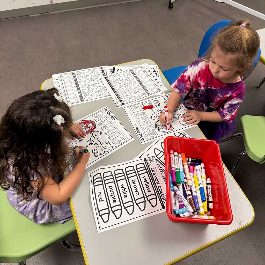 Kids engaged with independent work